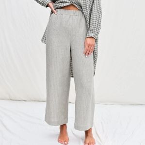 OffOn Wide leg striped linen culottes XS